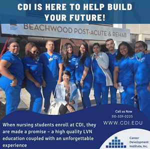CDI Students in front of clinic promoting the future of nursing