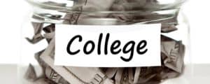 Money Jar with College written on the side